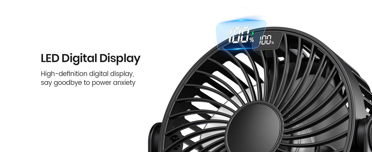 Warmco K60B desk clip fan — full view steel spring clip