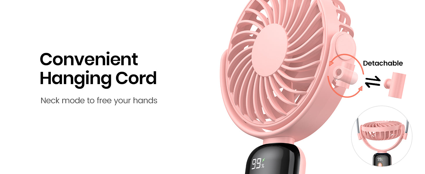 Warmco K70 handheld fan — full view 3-in-1 design