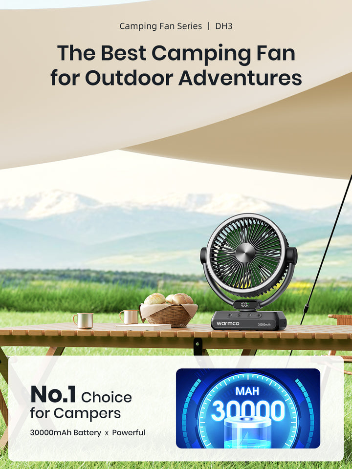 Warmco Qutdoor Camping Fan  DH3 (30000mAh) - Warmco Official Store
