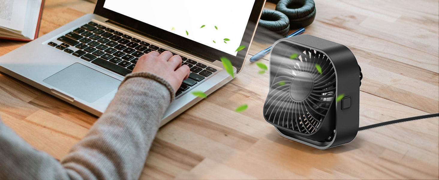 Warmco K51 USB desk fan — USB-powered 3 precision speeds