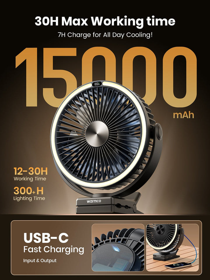 Warmco 3 - IN - 1 Clip Fan DJ15 (15000mAh) - Warmco Official Store