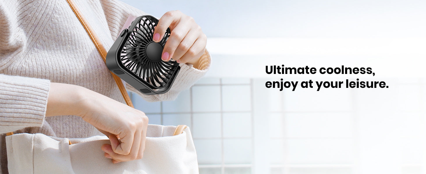 Warmco K52 USB desk fan — USB-powered compact 0.35 lbs