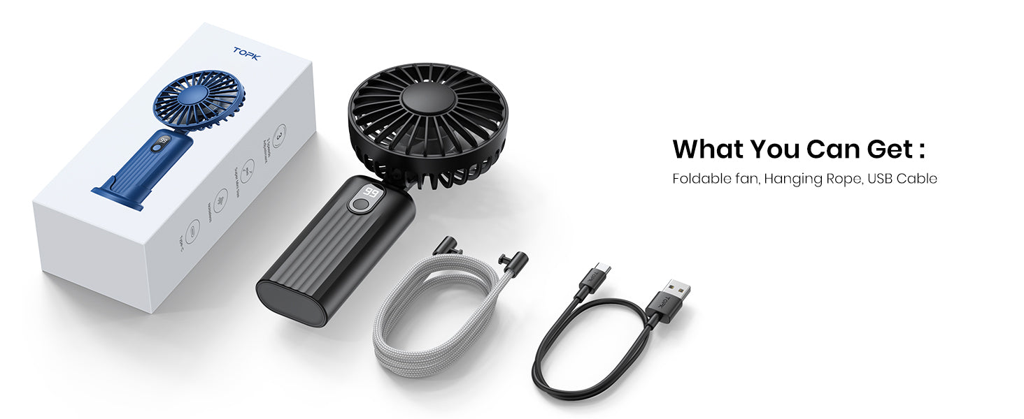 Warmco K36 3-in-1 fan — USB-C charging 110g palm-sized