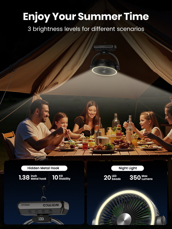 Warmco Qutdoor Camping Fan  DH3 (30000mAh) - Warmco Official Store