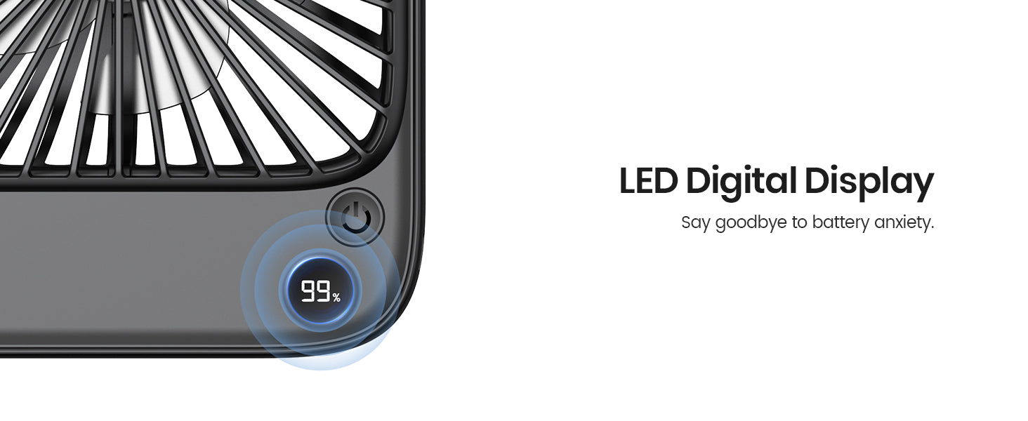 Warmco D2 portable desk fan — 4-speed control and digital display