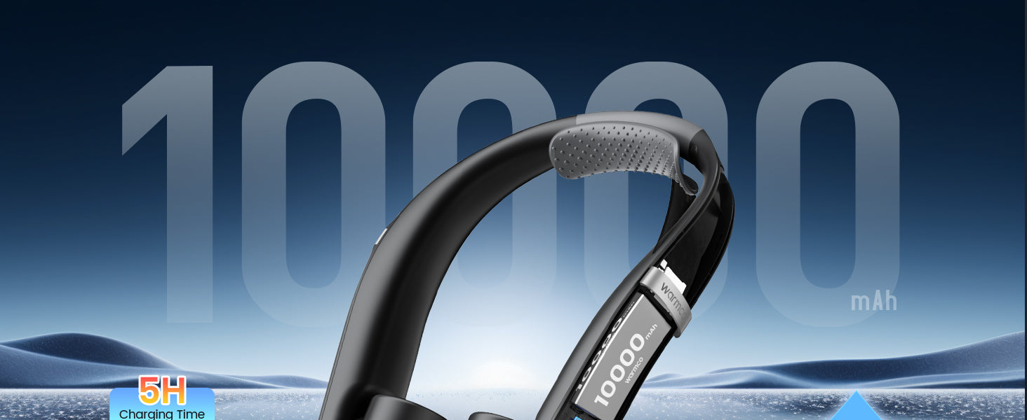 Warmco N6 neck fan — 10000mAh battery 30-hour runtime