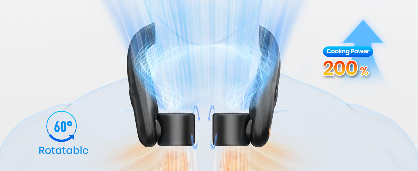 Warmco N4 neck fan — 5000mAh battery 12-hour runtime