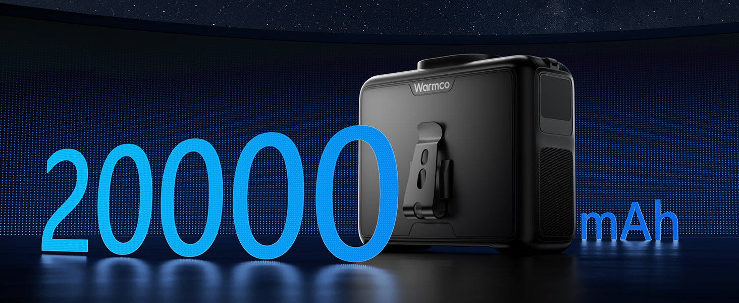 Warmco W2 waist fan — 20000mAh flagship battery 72-hour runtime