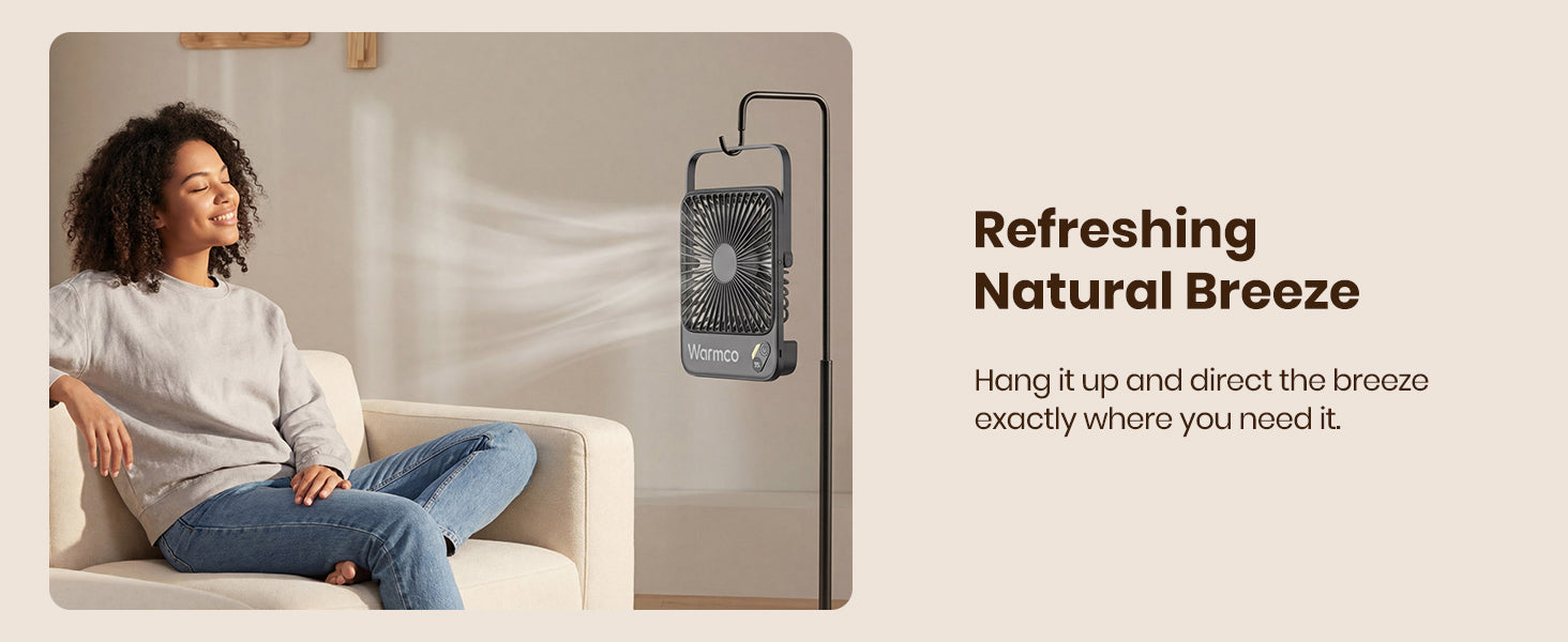 Warmco D3 desk fan — whisper-quiet operation under 50dB