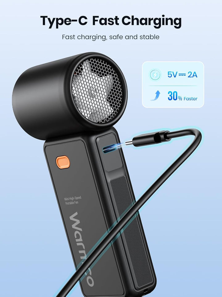 Warmco handheld fans USB Type-C Fast Charging: 30% Speed Boost​-h1
