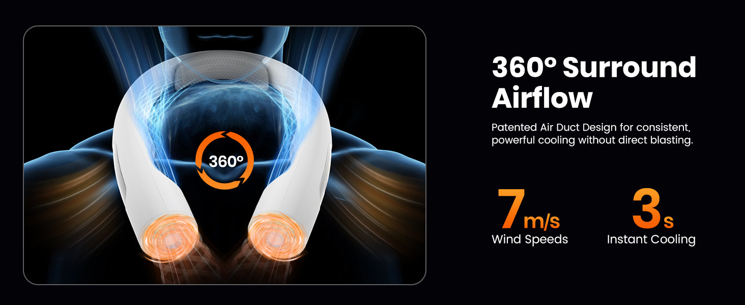 Warmco N1 neck fan — USB-C fast charge reversible plug