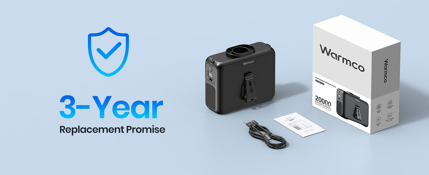 Warmco waist fan - 3-Year Replacement Promise - w2