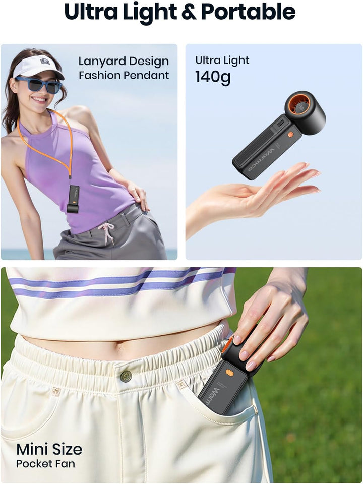 Warmco handheld fans Pocket-Sized & Only 140g Weight​-h1