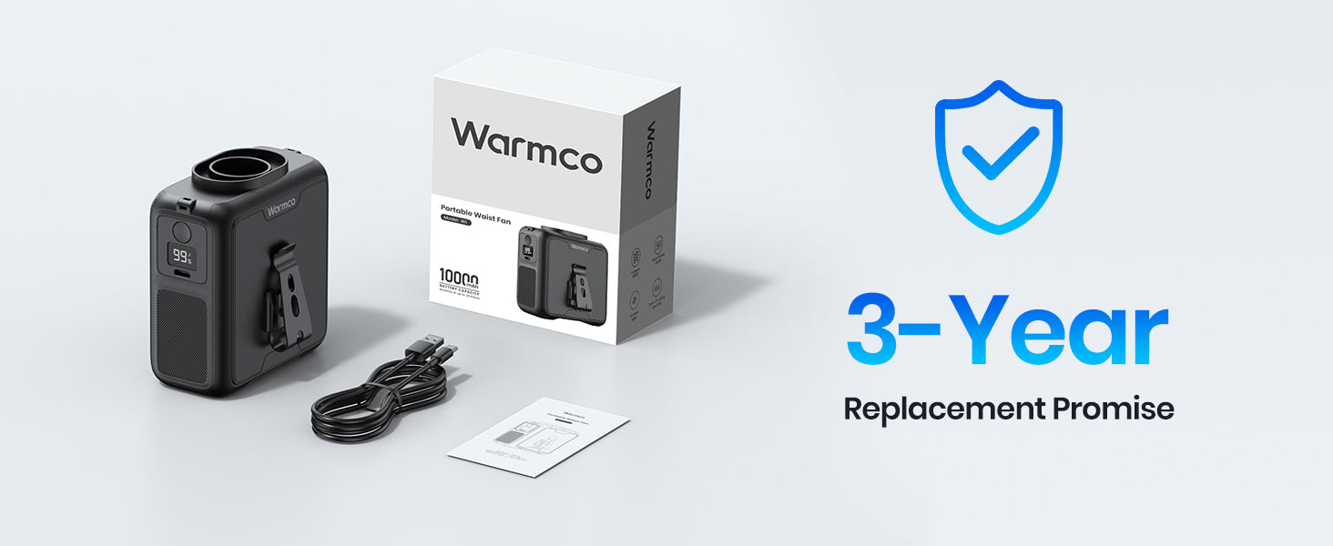 Warmco portable Wearable Fans-​3-Year Replacement Promise-w1