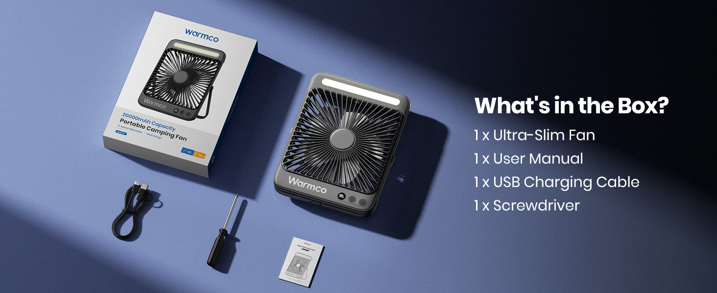 Warmco 10000mAh Draagbare Ventilator 21 cm Hoog, Max 24u Looptijd, Ultradunne Stille Oplaadbare Tafelventilator met Digitaal Display voor Camping, Kantoor, Slaapkamer Warmco 10000mAh Draagbare Ventilator 21 cm Hoog, Max 24u Looptijd, Ultradunne Stille Oplaadbare Tafelventilator met Digitaal Display voor Camping, Kantoor, Slaapkamer