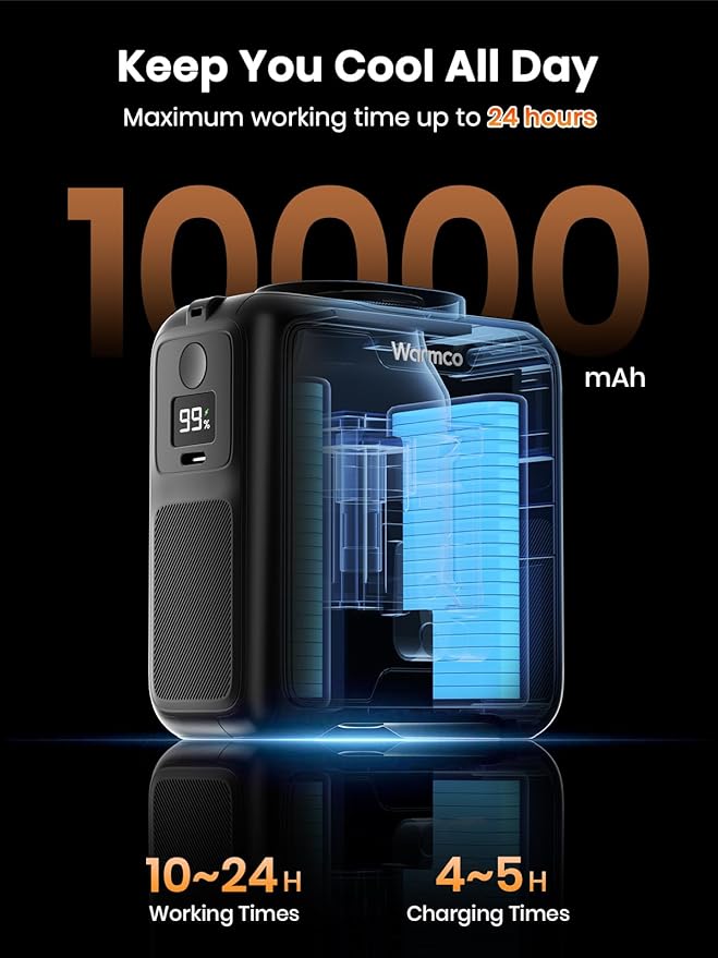 Warmco portable Wearable Fans-10000mAh-w1