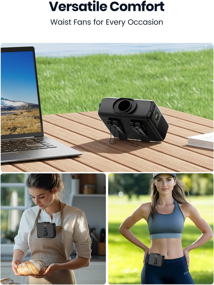 Warmco Hands-Free Operation Portable​ Waist Fans-w2